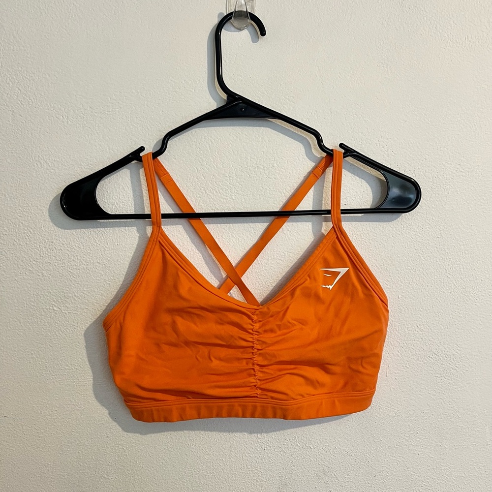 Orange Gym Shark sports bra